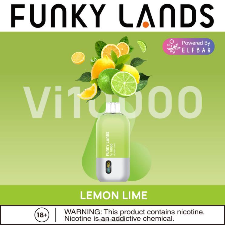 ELFBAR فانكي لاندز، أفضل نكهة، سلسلة vape vi10000 المثلجة للاستعمال مرة واحدة ليمون حامض 8H8NR153